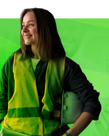 Técnica com colete de segurança